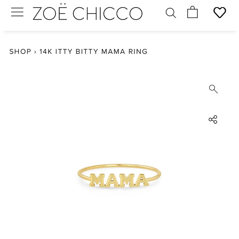 Zoe Chicco Mama Ring—never worn!